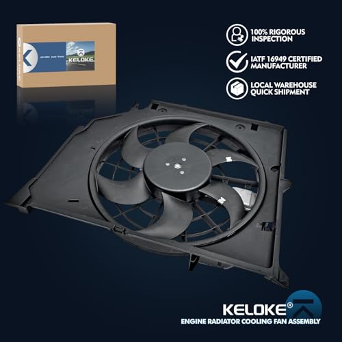 KELOKE Engine Radiator Cooling Fan Assembly Compatible with BMW - size: 17111438577