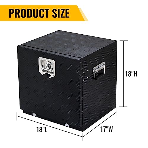 Aluminum Tool Box, Truck Bed Tool Box With Side Handle,Lock And 2 Keys, Tool Storage Box For Truck,Trailer,Pickup,RV,18" - size: 18"