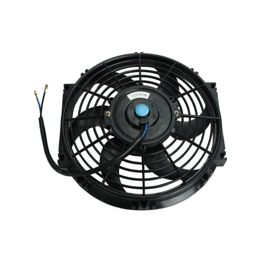10" inch Slim Fan Push Pull Electric Radiator Cooling Fans 12V Mount Kit Unversal Black - color: Black, size: 10 Inch