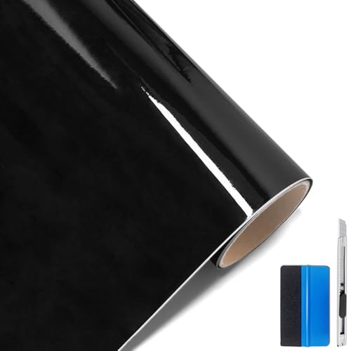 LZLRUN High Gloss Black Car Vinyl Wrap Film Air Release Bubble 1.65 x 5ft - size: 1.65FT x 5FT