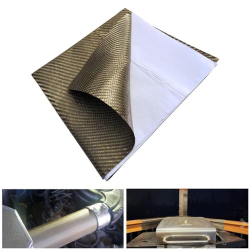 Reinforced Exhaust Heat Shield Mat Adhesive Heat Shield Heat Shield Automotive Heat Shield Material with Adhesive Backed Resistant High-Temp (26'' x 52'') - size: 26'' x 52''