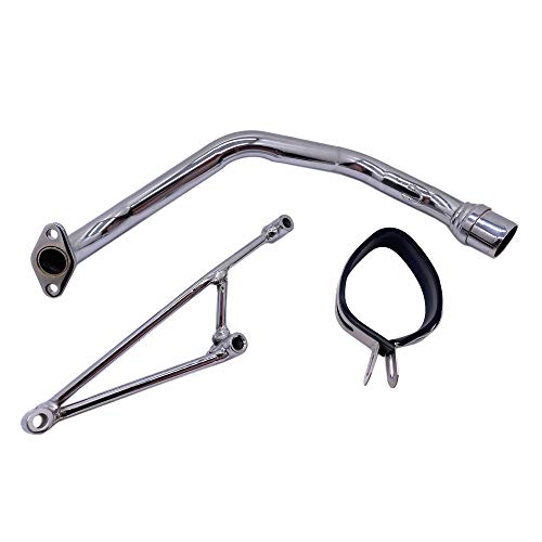 MMG Exhaust System Muffler, GY6 125cc/150cc, Metallic Silver