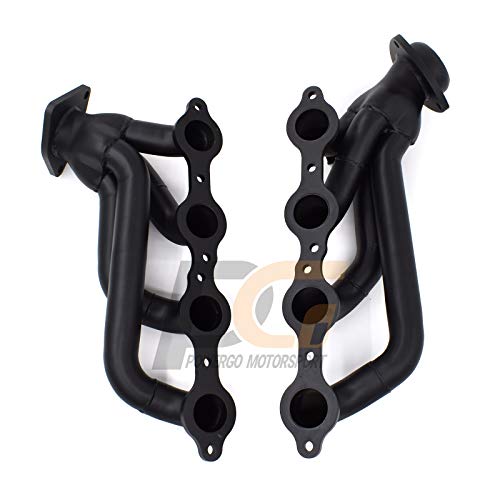 Exhaust Headers Manifold 1-5/8 in. Mild Steel for 2002-2013 Silverado Sierra Suburban Tahoe Yukon Escalade 4.8L 5.3L 6.0L 6.2L V8