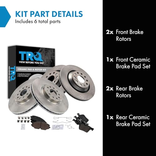 TRQ Brake Pad & Rotor Kit Ceramic