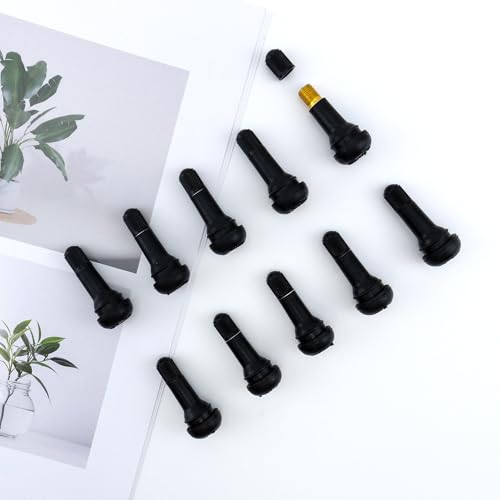 10 PCS Replacement TR413 Rubber Tire Valve Stems, Sturdy Snap-in Tyre Valves Stems for 0.453" Tubeless Rim Holes on Car, Go-Kart, Truck, Lawn Mower, Trailer