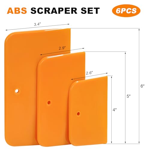 6 PCS Body Filler Spreaders, 4" 5" 6" Reusable Squeegee Flexible Car Body Filler Spreader Tool, Plastic Maintenance Tool for Automotive Applying Fillers Putties Glazes Caulks - color: 6 PCS