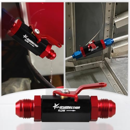 RYANSTAR AN8 Fuel Shut Off Valve 8AN Male Fitting Anodized Aluminum - color: AN8