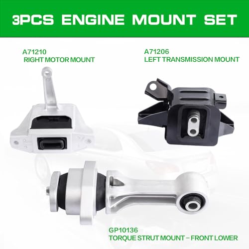 Engine Motor and Transmission Mount Kit Compatible with 2017-2020 Elantra - size: 2017-2020 Hyundai Elantra 1.4T