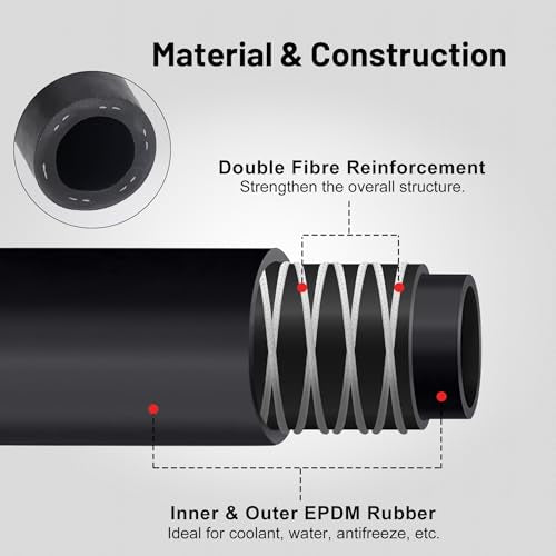 EVIL ENERGY 1/2" Heater Hose Coolant Radiator Straight 100PSI SAE 20R3 20FT Black - size: 1/2 20FT