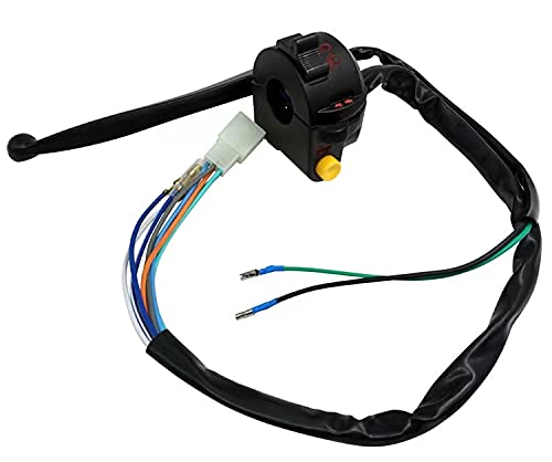 7/8" 22mm ATV Motorcycle Handlebar Control Switches with Brake Clutch Master Cylinder Left Right for Horn Button Turn Signal Electric Fog Lamp Light Start Kill Warning Light Honda JH70 JH90 Black