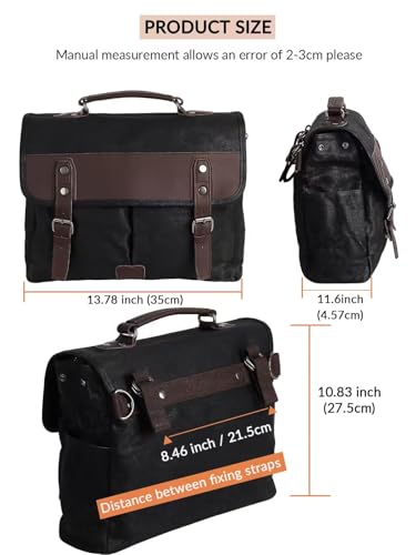 Motorcycle Bags Vintage Motorcycle Saddlebag Large Capacity Side Bag Waterproof Canvas Luggage Bag Storage Panniers Removable Shoulder Strap Universal Fit for Adventure,Cruiser,Street (black*2) - color: black*2
