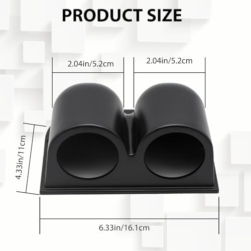 Universal Black 2" 52mm Triple 3 Hole Pillar Gauge Pod Holder, Automotive Housing Pods, ABS Plastic Auto Dash Mount Bracket, Dashboard Meter Cup Holder for Cars, Trucks (Double) - color: Double
