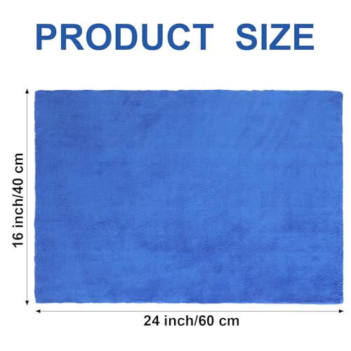 Shimeyao 30 Pcs 16 x 24 Inch Edgeless Microfiber Plush Towels for Cars Detailing Drying Wash Polishing Absorbent Cleaning Cloths, 500 GSM (Dark Blue) - color: Dark Blue, size: 16 x 24 Inch