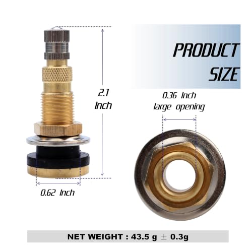 TR618A Valve Stem Clamp-in Tubeless Brass Air Liquid Tire Valve Stem for Tractor Grader Backhoe Applications Industrial Agricultural Tires (10 PCS) - size: TR618
