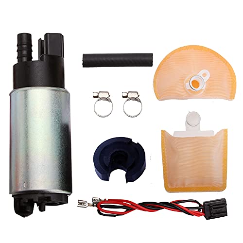 MUCO New 1pc High Performance Electric Gas Intank EFI Fuel Pump With Strainer/Filter + Rubber Gasket/Hose + Stainless Steel Clamps + Universal Connector Wiring Harness & Necessary Installation Kit