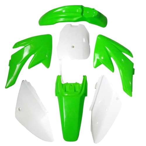 CRF70 XR70 Plastic Fairing Fender Kit with Fuel Tank & Petcock, 7PCS Body Plastics for 110cc–250cc Dirt Pit Bike (Green) - color: Green Plastics