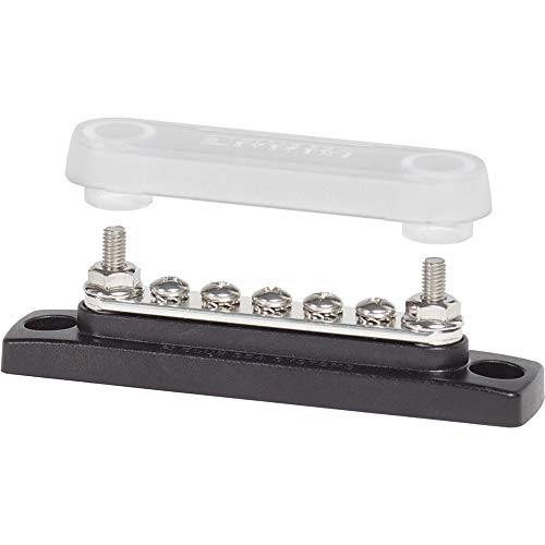 Blue Sea Systems Minibus 5-Gang Bus Bar with Cover, 100A - style: 100a - 5 Screw With Cover