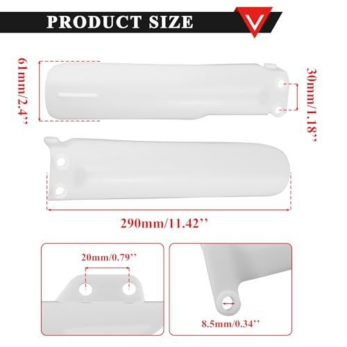 PRO BAT 290mm/11.4'' Front Fork Guard Fender Protector - color: White, size: 290mm/11.4''