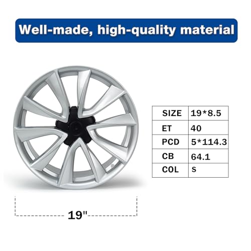 Replacement New 19'' x 8.5" Aluminum Alloy Wheel Rim Compatible with Model 3 2017-2023, Factory Replacement Rim, OE Direct Replacement - size: Fits 2017-2023 Model 3 - 19'' x 8.5''