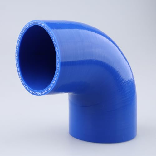 AC PERFORMANCE ID 2.75" to 2.5" 90° Degree Elbow Silicone Hose Reducer Blue - color: Blue, size: ID 2.75" to 2.5" (70mm to 64mm)
