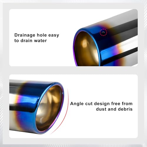 Mupera 1.5"-2.5" Exhaust Tip Adjustable, 4" Outlet, 9" Long - size: 1.5-2.5" Inlet 4" Outlet 9" Length B Silver