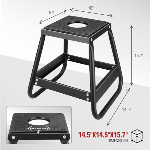 DNA Motoring Universal Motorcycle Dirt Bike Stand 1000lbs Capacity Dirtbike Panel Stand Heavy Duty Dirtbike Maintenance Motorcycle Box Stand Black TOOLS-00779 - style: Box Stand