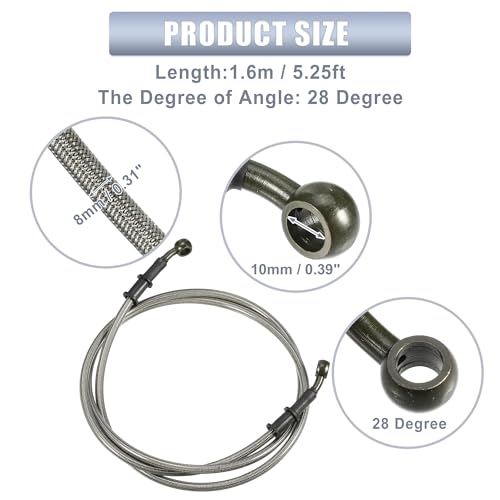 uxcell 1 Set 1.6m 5.25ft Motorcycle Hydraulic Brake Line Hose Universal - size: 160CM