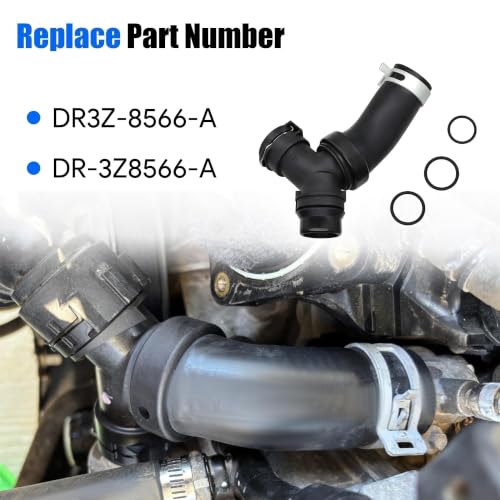 Engine Heater Hose T-Connector Pipe with Engine Radiator Coolant Hose O-Ring Seal Set Compatible with Ford F-150 Mustang Lincoln Mark Replace # DR3Z-8566-A DR-3Z8566-A 626-541 - size: DR3Z-8566-A (Single)