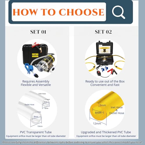 12V/24V 100W Oil Change Pump Set, Fast 1-4L/min Flow Oil Transfer Pump with Yellow Battery Adapter Compatible with DEWALT 20V/18V Battery, Fluid Transfer for Trucks, Boats, Lawnmowers - color: SET 02+Yellow battery adapter