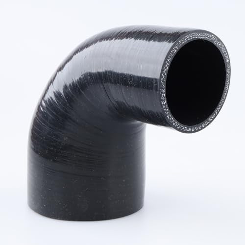 AC PERFORMANCE ID 3" to 2" 90° Degree Elbow Silicone Hose Reducer Black - color: Black, size: ID 3" to 2" (76mm to 51mm)