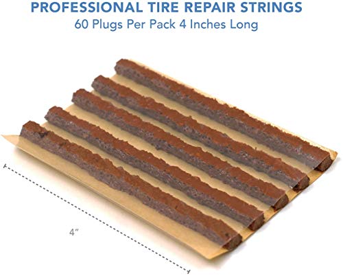 CKAuto 60 pcs 4" Brown Tire Repair Strings Tire Repair Plugs - color: Brown, size: 4" x φ0.236" 60pcs