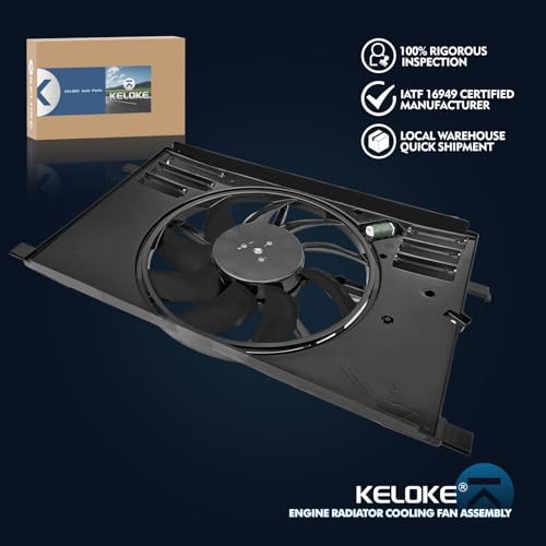 KELOKE Engine Radiator Cooling Fan Assembly Fit for Fiat & Jeep & Ram - size: 68247205AA