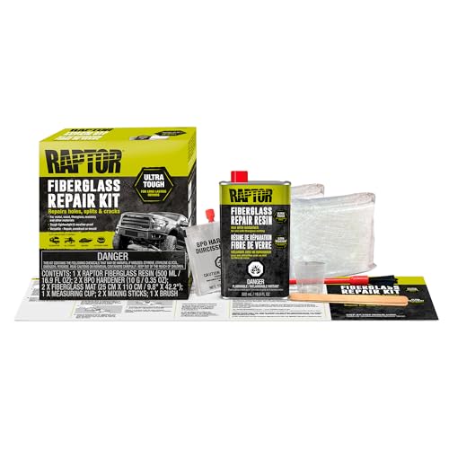 RAPTOR Fiberglass Repair Kit, Ultra Tough, for Long-Lasting Repairs On Holes, Splits & Cracks, Automotive Repair Kit