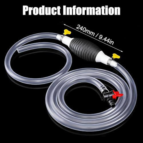 Multifunctional Liquid Siphon Pump for Gasoline, Manual Fuel Transfer Pump Gasoline Siphone Hose, Portable Sucker Pump for Gasoline Diesel and Other Liquid Water, with 3.2ft Siphon Hose