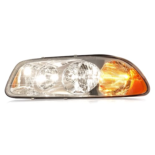 HECASA Halogen Headlight w/Bulbs Compatible with CX CXN CXU GU4 GU5 GU7 GU8 - color: Clear Lens+Chrome Housing, size: Left