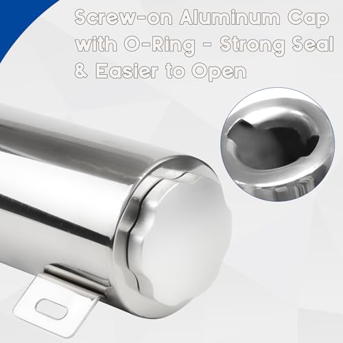 BHB 3 * 9 In Radiator Coolant Overflow Puke Tank Polished Stainless Steel Coolant Catch Can with Twist Cap 32 Oz Universal - size: 3*9