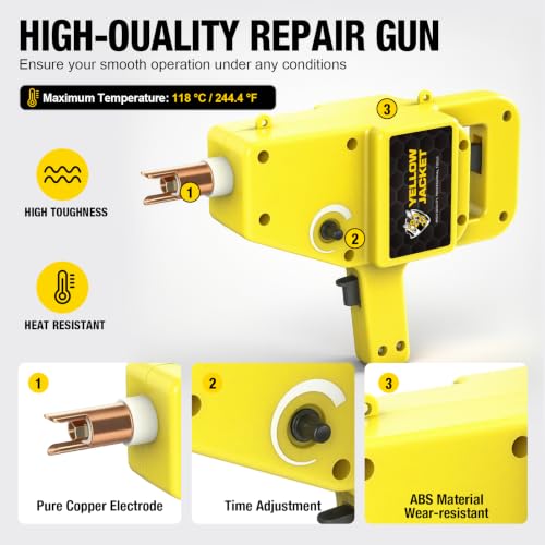 YELLOW JACKET Stud Welder Dent Repair Kit with Handle, 110V Welder Stud Kit