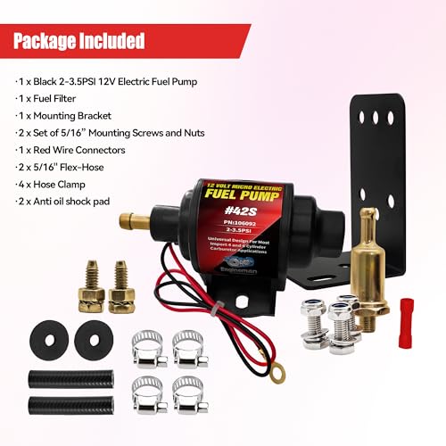 Gasoline Electric Fuel Pump Universal 5/16 Inch Inlet and Outlet Inline 12V 1-2A 28GPH 2-3.5 PSI Operating Fuel Pressure - color: 2-3.5PSI 28 GPH for Gasoline
