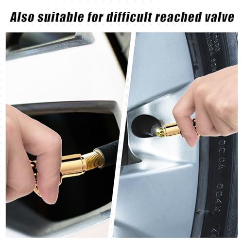 Tallew 20 Pack Dual Head Tire Pressure Gauge Heavy Duty Air Pressure Tire Gauge for Auto Truck Car RV Van Gage Range 10-150PSI, 1-10Bar (Gold) - color: Gold