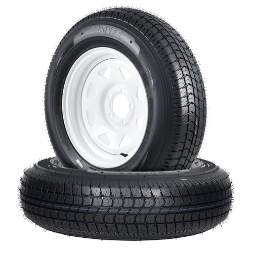GarveeTech ST205/75D15 Trailer Tire and Wheel Assembly, 5 Lug, Set of 2 - size: ST205/75D15, style: 5 Lug