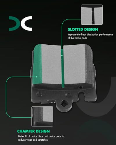 SCITOO D853 D876 Semi-Metal Brake Pads Kits Front Rear For CLK320 2000-2003 - size: Front-D853 & Rear-D876