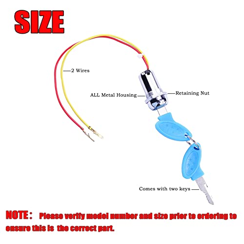 2 Wires Ignition Switch Key Starter Switch with 2 Keys On-Off