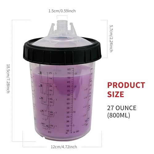 27 Ounce Disposable Paint Spray Gun Cups for Automotive Paint Gun - size: 27 ounce