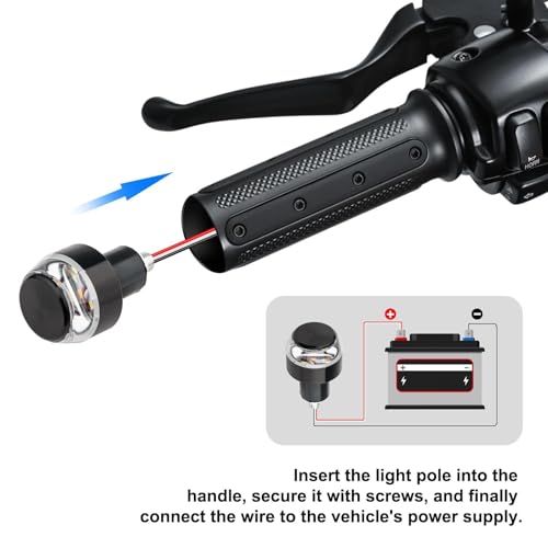 Linkstyle 2PCS Motorcycle Turn Signal Light, 12 LEDs Turn Signal Indicator Lamp, Amber White Front Handlebar End Light for 12V Scooter Sportster Cruiser Motorbike (Pack of 2) - size: 1.81*0.72 Inch (Pack of 2)