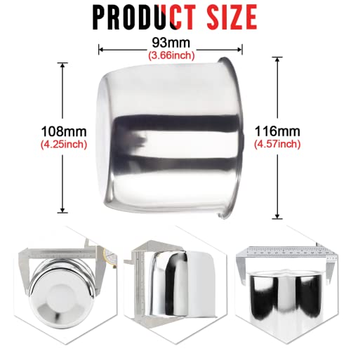 RTrhinotuning Stainless Steel Push Through Center Caps 4.25" for Trailer Truck Rv Wheel Rims Chrome Trailer Hub Cap 3.66" Hight 4 PCS Wheel Center Caps - color: Chrome, size: 4.25" Center Hole, 3.66" Height