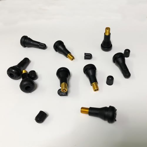 50Pcs TR413 Tubeless Valve Stems, Black Rubber Snap-in Valves Tubeless Tire Valve Stems Replacement for Tubeless 0.453 inches Rim Holes on Standard Auto Tires - size: TR413-50pcs