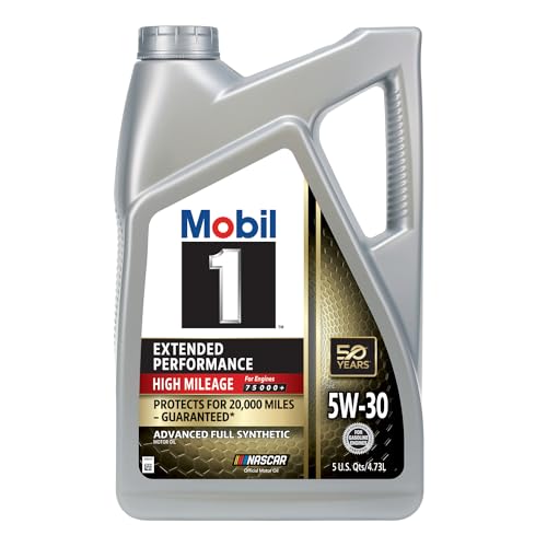Mobil 1 Extended Performance High Mileage Full Synthetic Oil 5W-30, 5 Quart - size: 5 Quart (Pack of 1), style: Extended Performance High Mileage