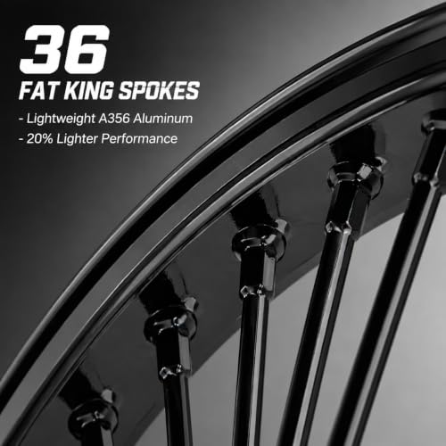 TOFR 17x3.5 Fat Spoke Front Wheel Black For Harley Softail Choppers 00-22 - color: Gloss Black, size: Front:17x3.5