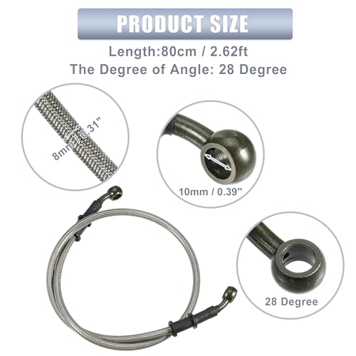 uxcell 1 Set 80cm Motorcycle Hydraulic Brake Clutch Line Hose Universal - size: 80CM