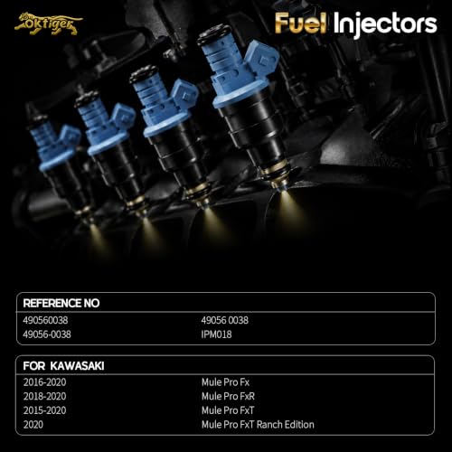 Oktiger Fuel Injectors for Kawasaki Mule Pro FXT 2015-2020, Mule Pro FX 2016-2020, Mule Pro FXR 2018-2020, Mule Pro FXT Ranch Edition 2020, Set of 3 OE#IPM018 490560038